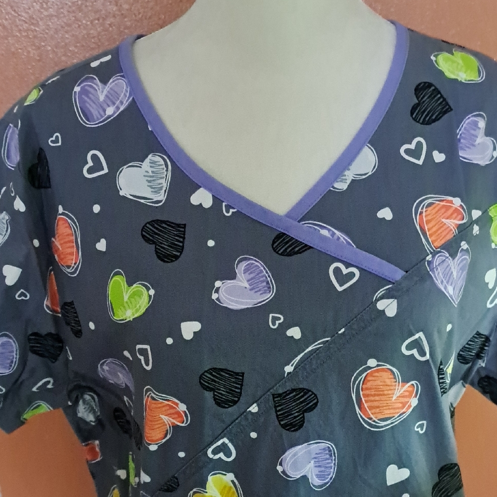 Scrubstar Purple and Gray Scrub Top
